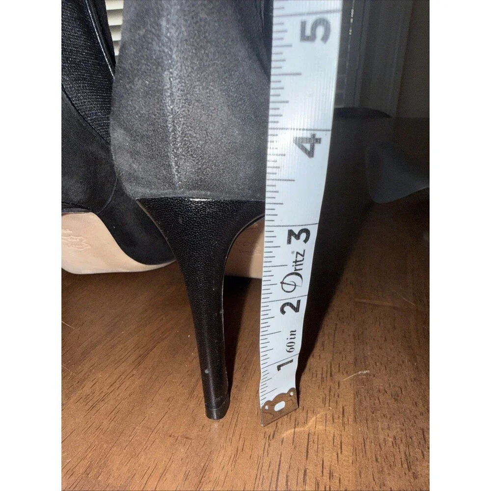 Tory Burch Pointed Toe Ankle Booties Black Leather Stiletto Heel Chelsea 7M